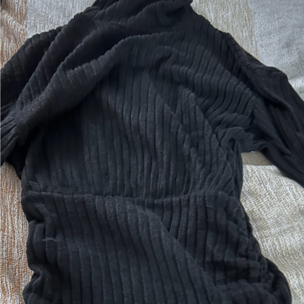 Black Ribbed Knit Dress